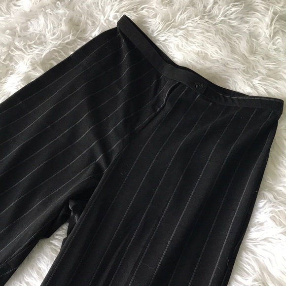TRUE VINTAGE 1990s Pinstripe Black Slacks - Picture 1 of 4